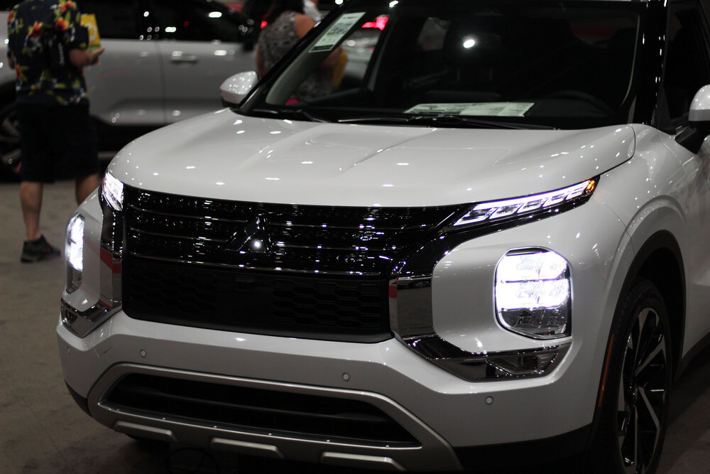 The 2021 Mitsubishi Outlander SE 2.5 2WD on display at the 2021 Houston Summer Auto Show_shutterstock 1986217094