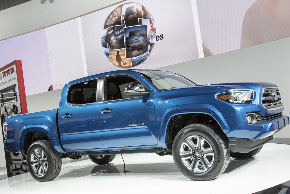 The 2016 Toyota Tacoma at The North American International Auto Show in Detroit, Michigan._shutterstock 245089207