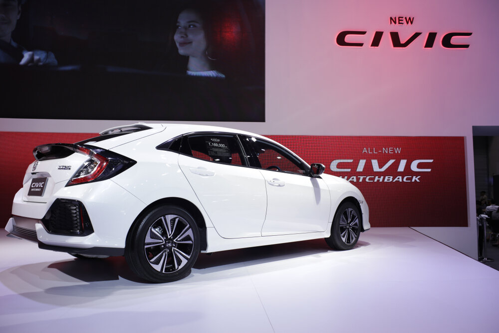 2018 Honda Civic Hatchback with white color_shutterstock 771021463