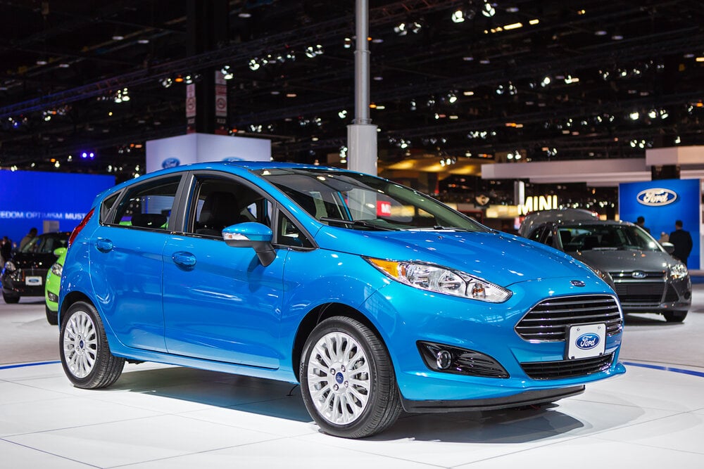 A 2014 Ford Focus on display at the Chicago Auto Show.