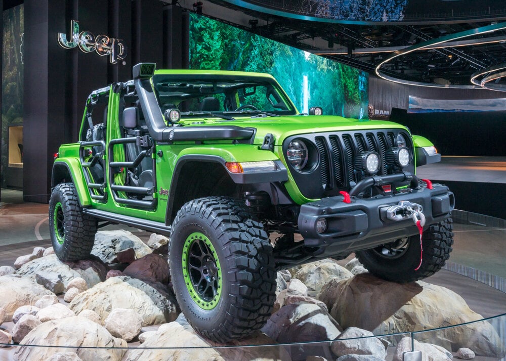 2018 Jeep Mopar Wrangler Rubicon vehicle at the North American International Auto Show.