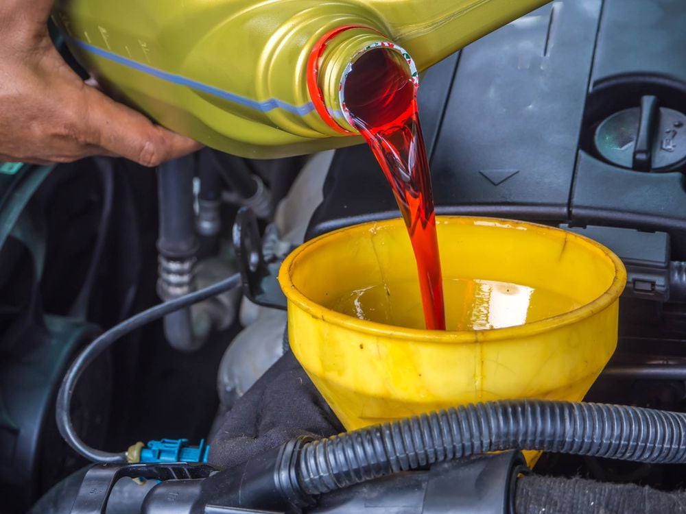 A transmission full of transmission fluid is heavier than a dry transmission.
