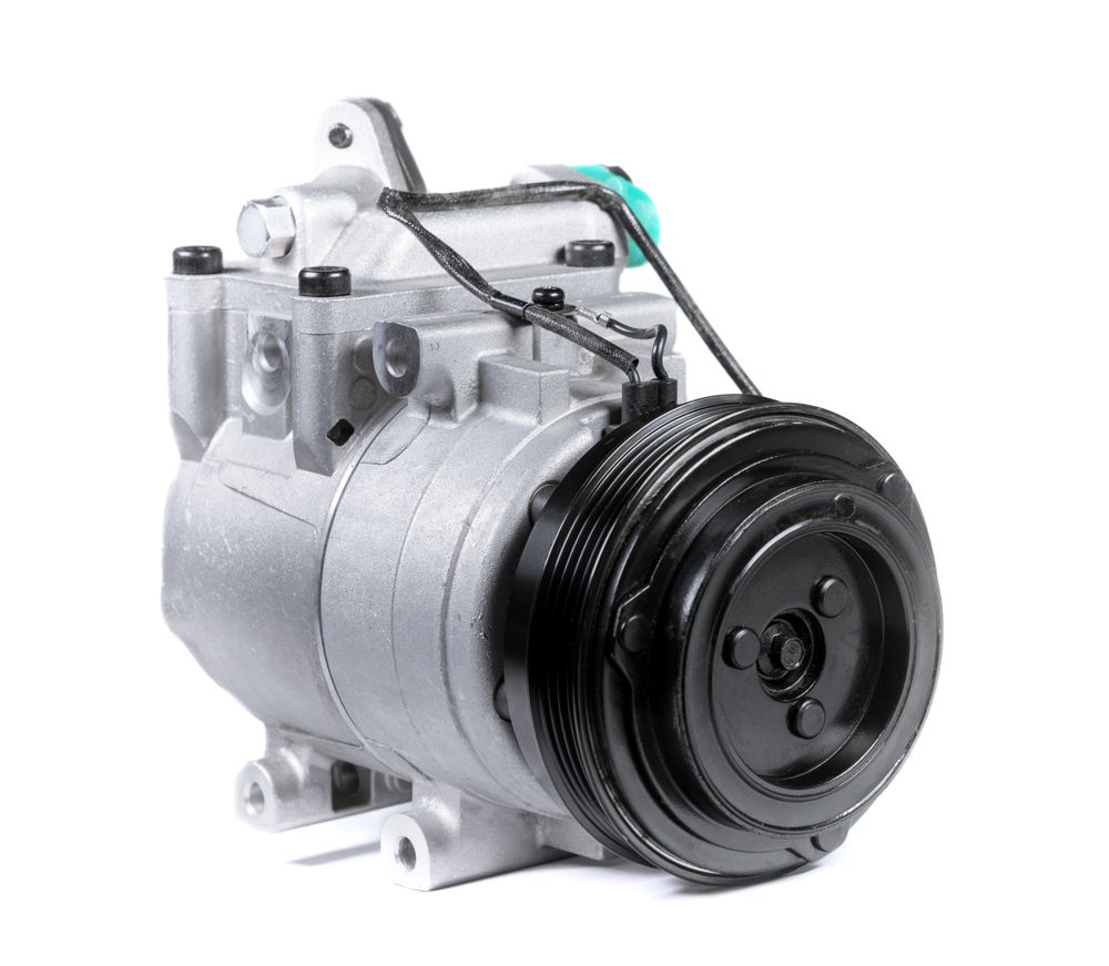 Automotive AC belt driven compressor.