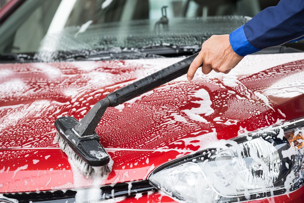 Car brush at the car wash