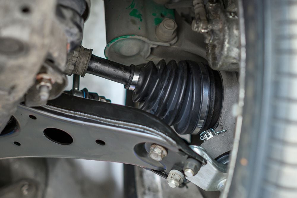 CV joint connected to the vehicle's wheel
