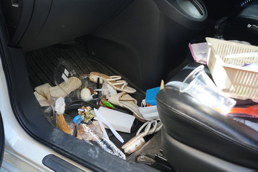 Garbage inside your car can attract cockroaches.