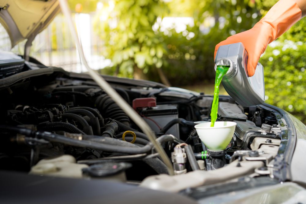 Adding antifreeze to a car