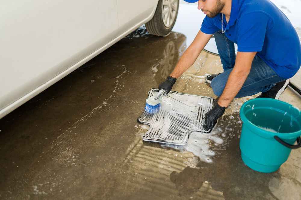 Hand washing rubber car mat