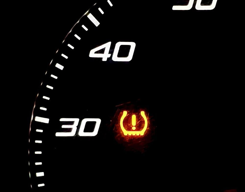 A low tire pressure warning light.