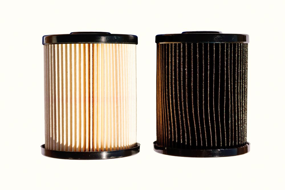 New fuel filter vs old fuel filter.