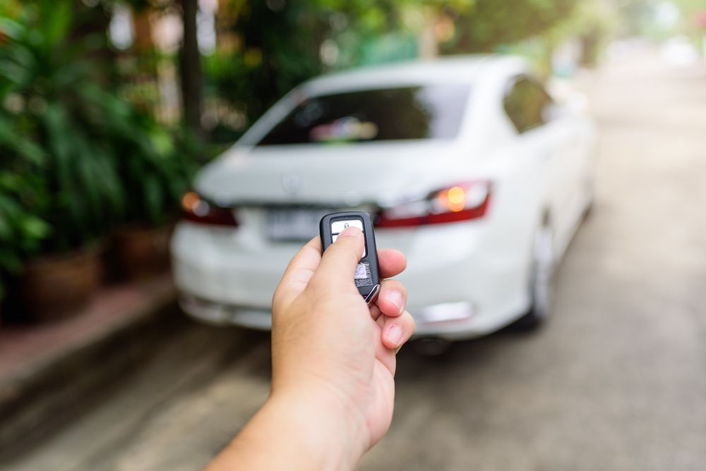 Remote car starter key fob.