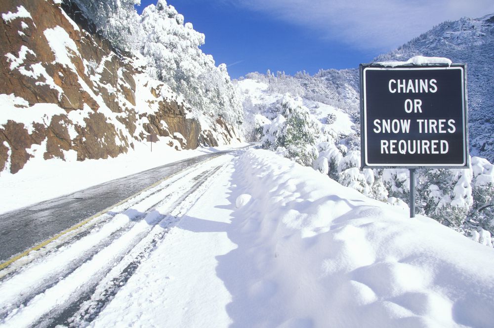 Some roads require snow chains when there are bad winter conditions.