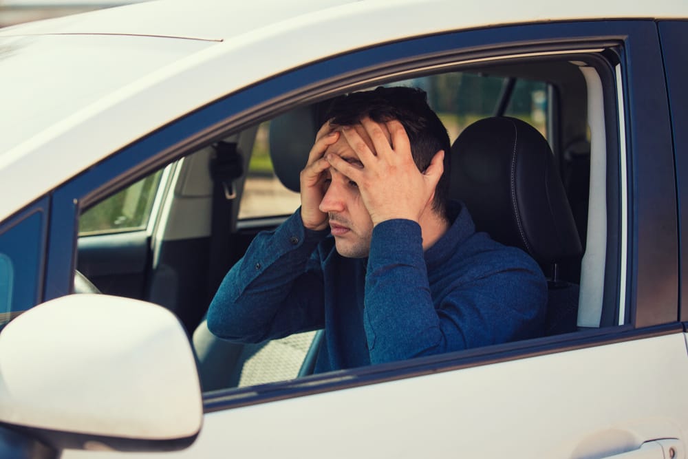 Running out of gas while driving.