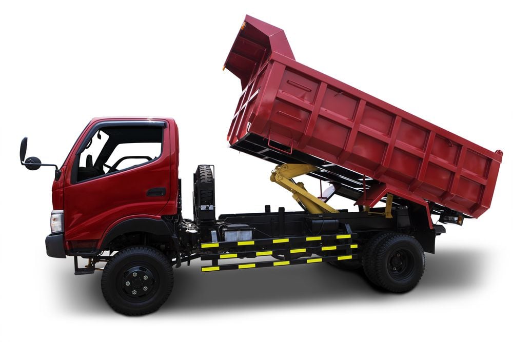 Example of dump truck with a single rear axle