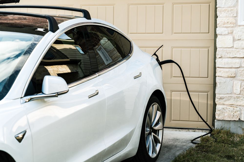 Tesla Model 3 charging at home via wall charger