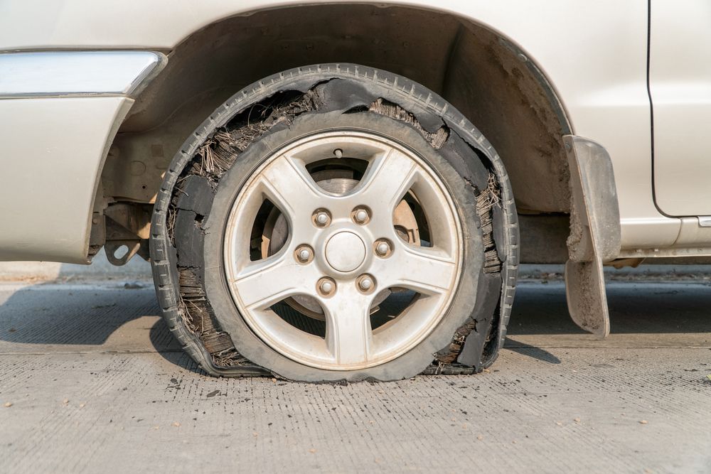 An improperly patched tire can blowout.