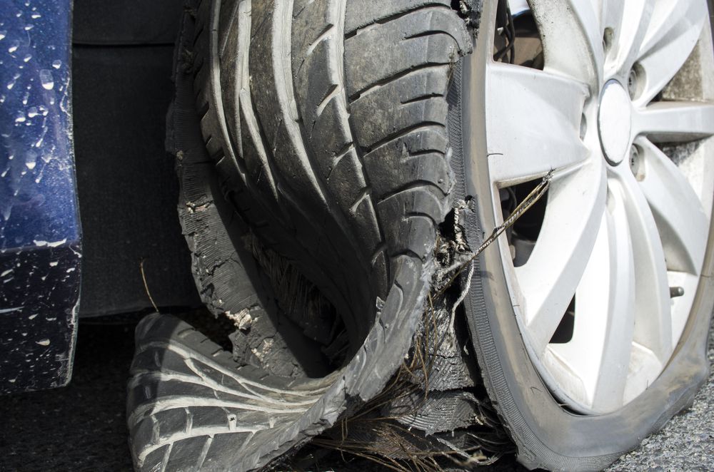 An improperly patched tire can blowout.