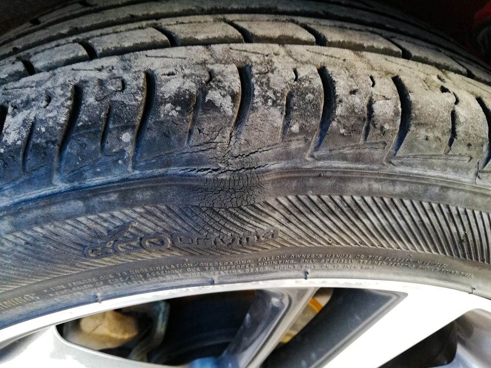 Tire bubble on an older tire.