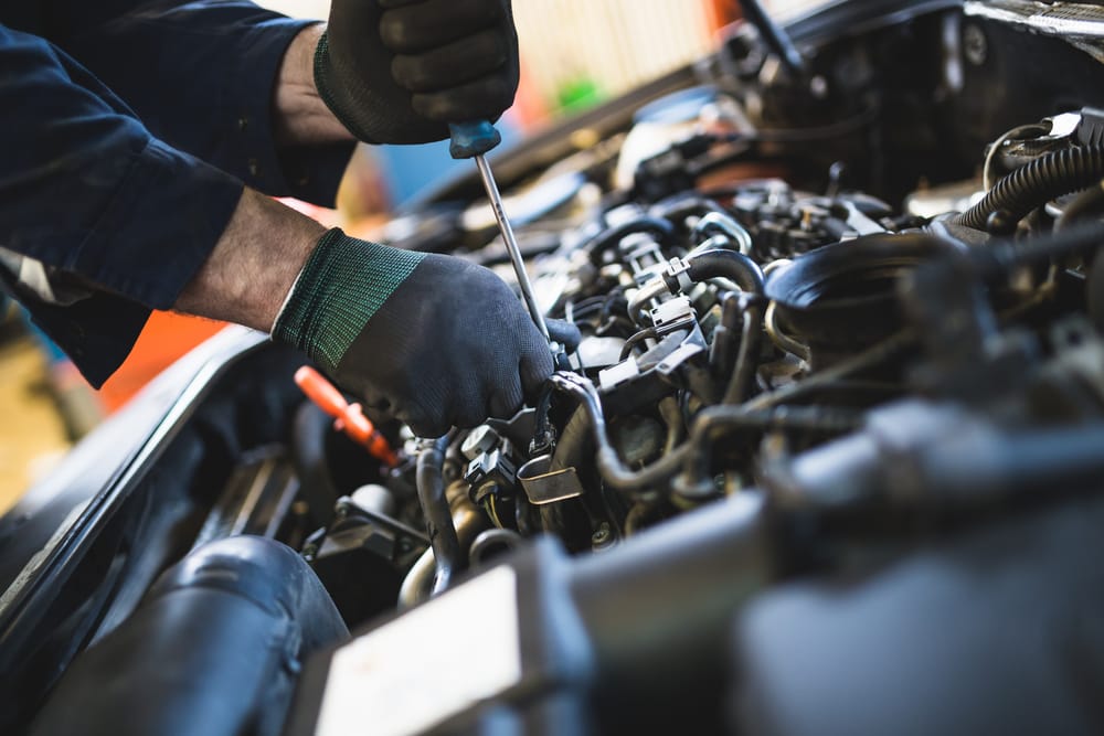 Tuning a car engine.