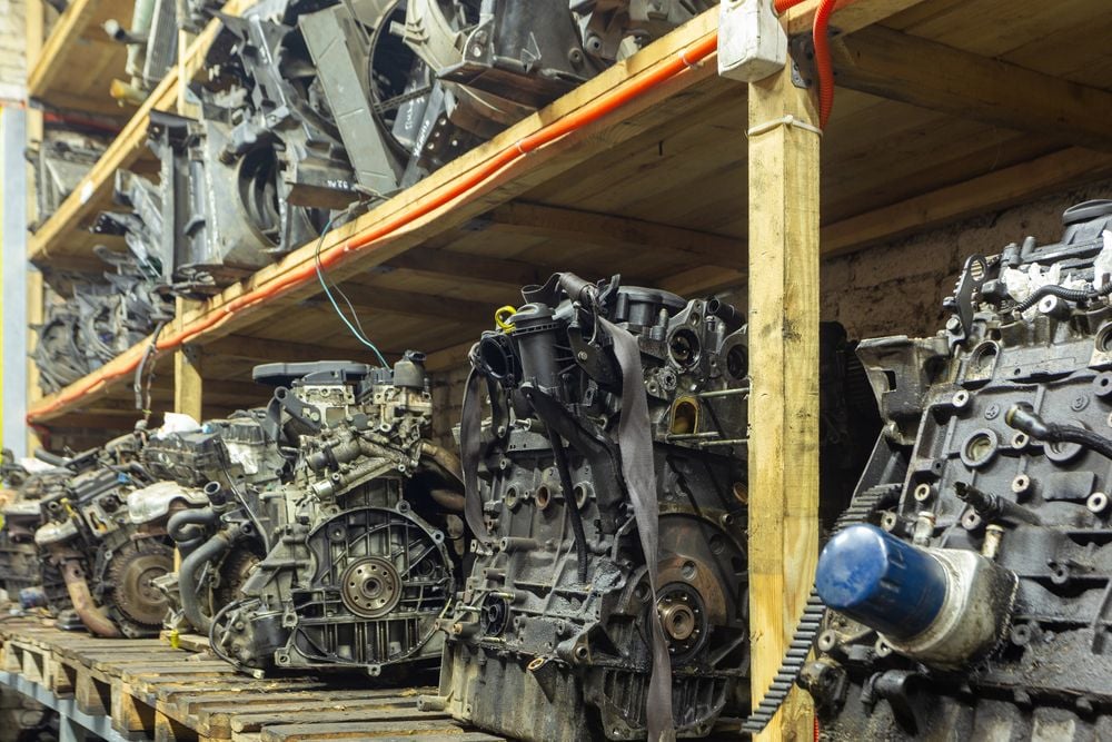 Used engines for sale at the junk yard