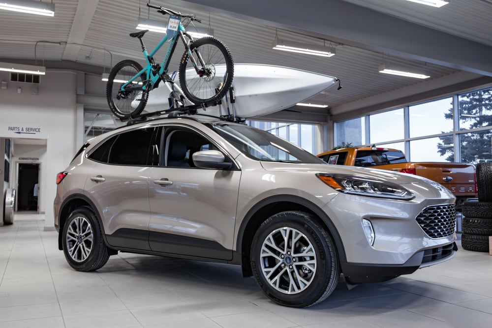2020 Ford Escape With Cargo On Roof.