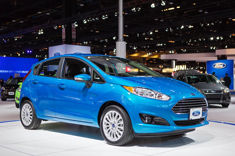 A 2014 Ford Focus on display at the Chicago Auto Show.